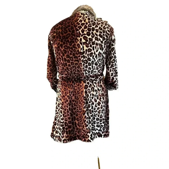 alcove s/m animal print robe with tie - Picture 6 of 8